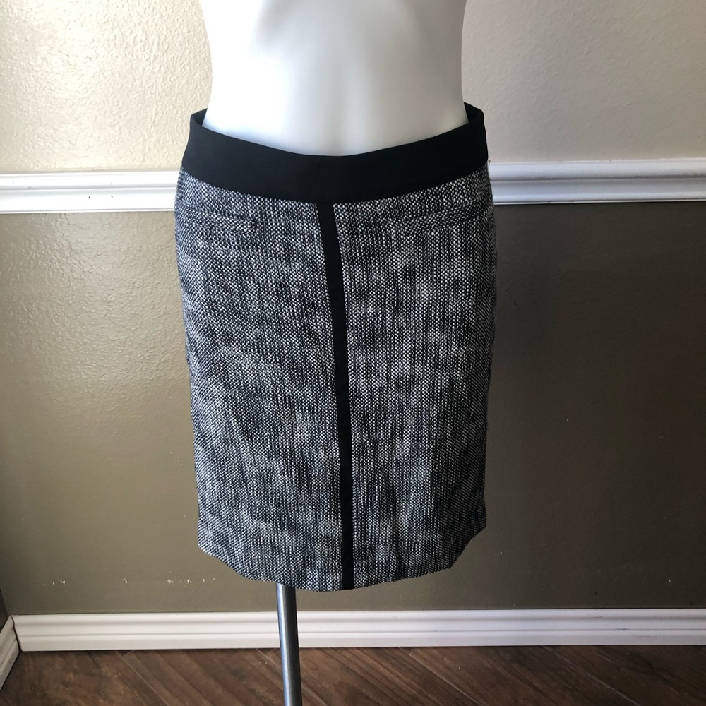 Talbots black and white tweed pencil skirt 4p
